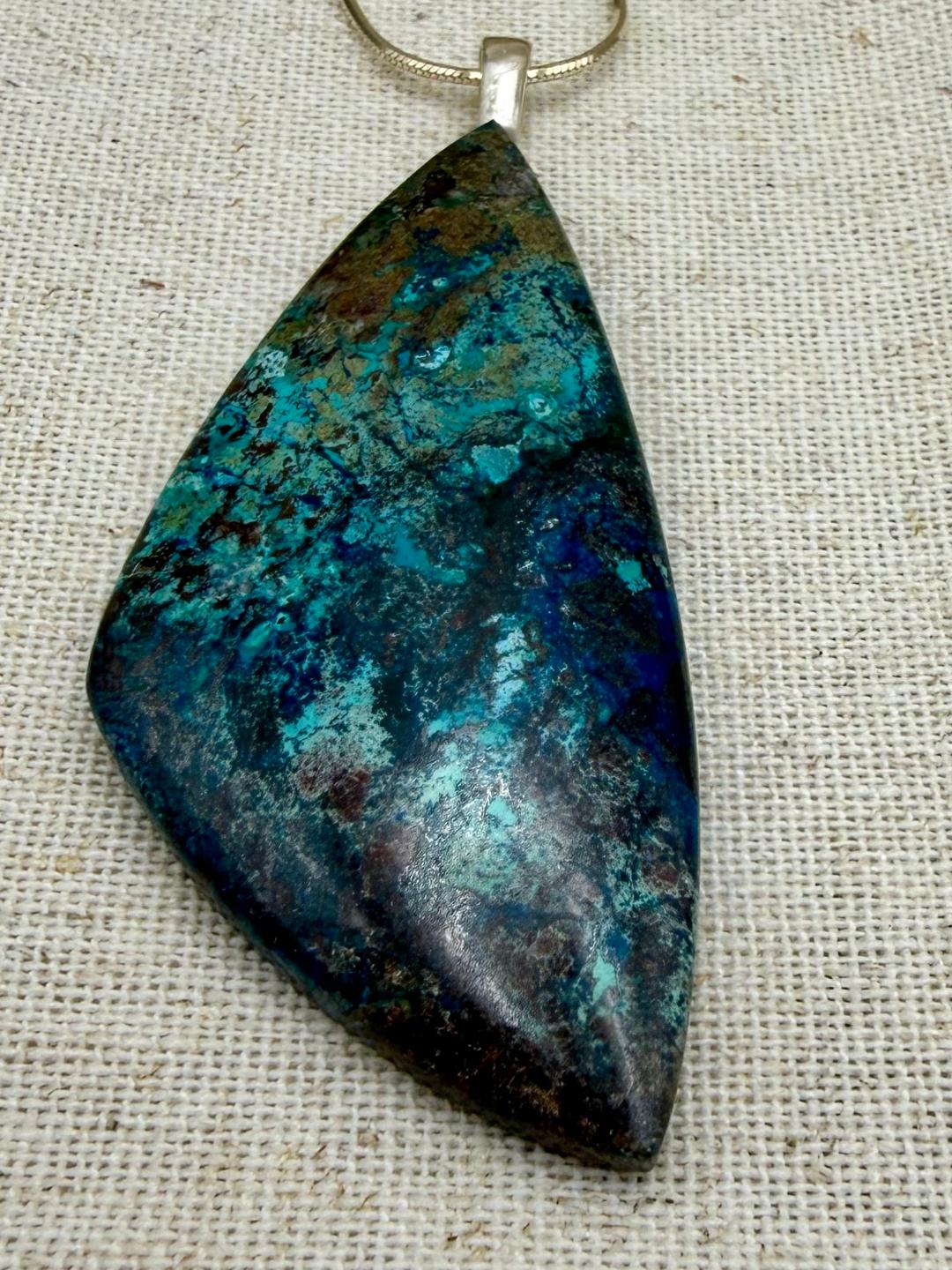 Ocean Depths – Namibian Shattuckite Stone Pendant