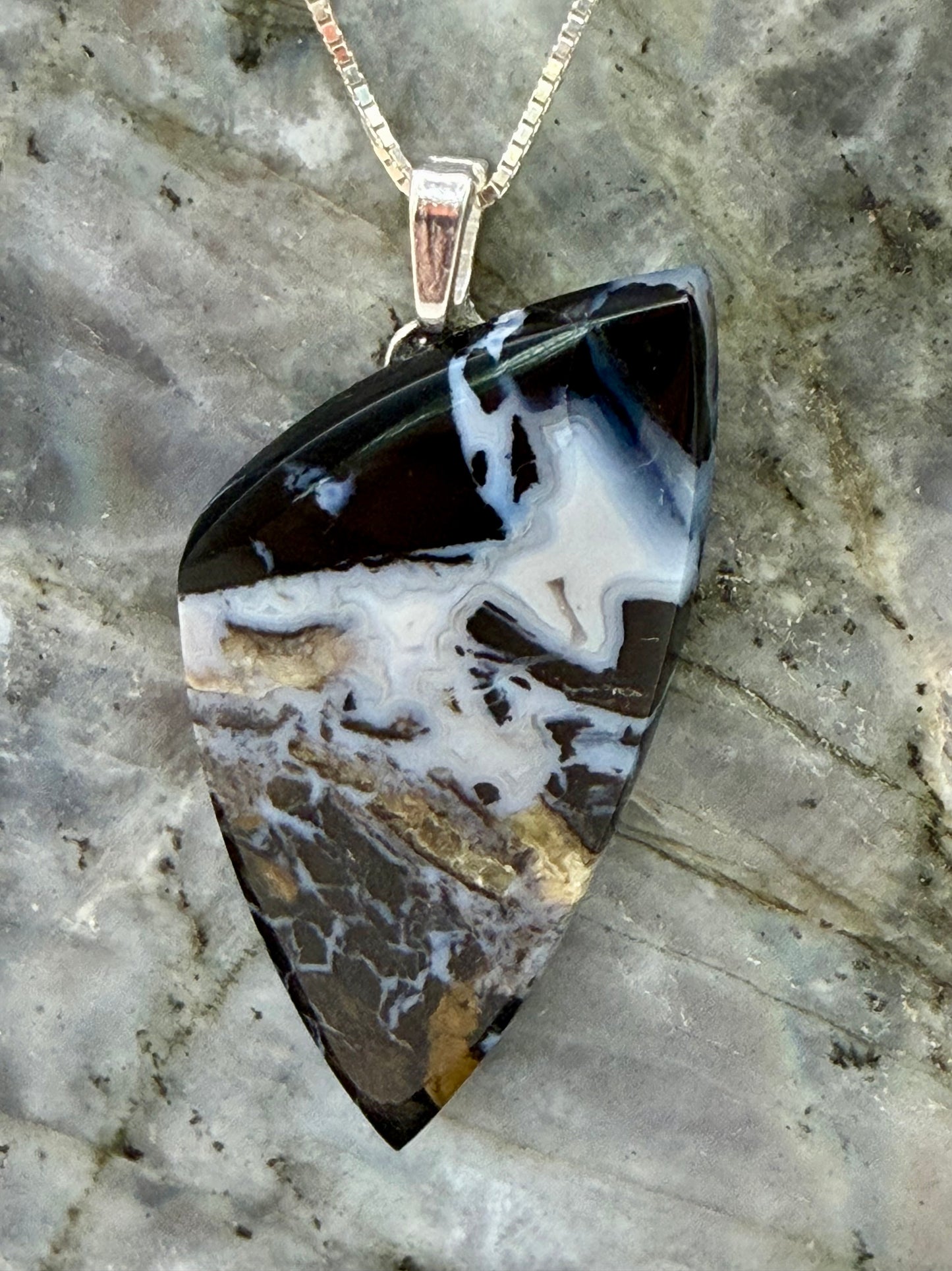 Ancient Roots – Tom Miner Agatized Wood Stone Pendant