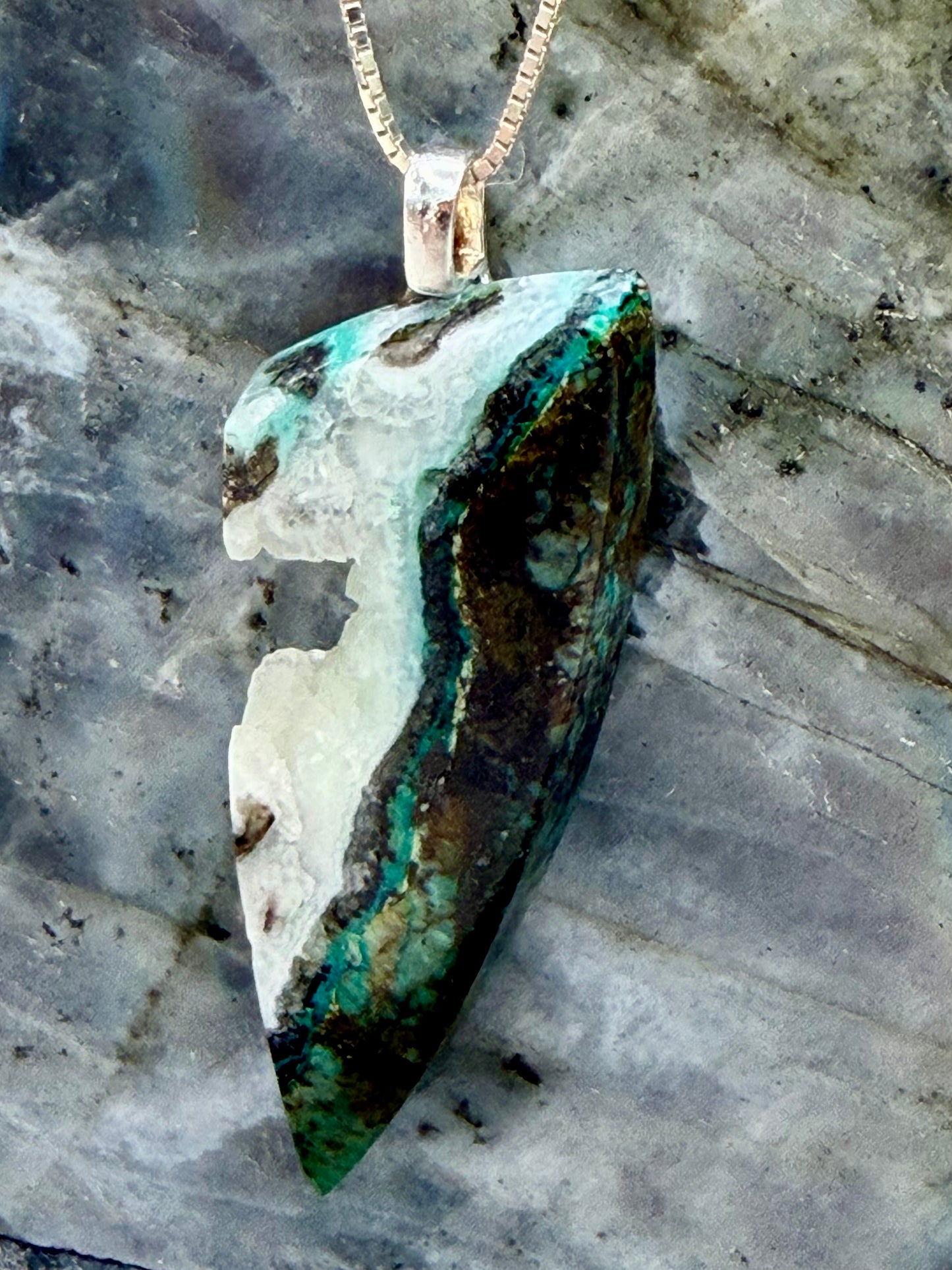 Deep Current — Beaver Chrysocolla Pendant
